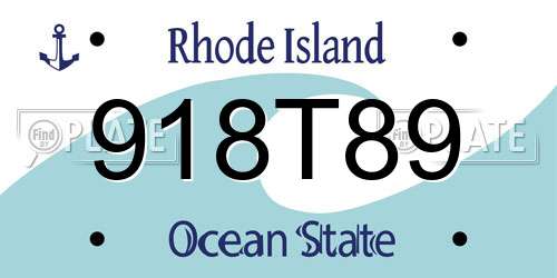 918T89 Rhode Island License Plate