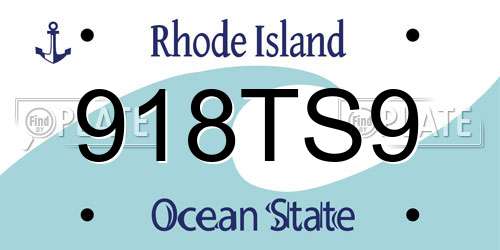 918TS9 Rhode Island License Plate
