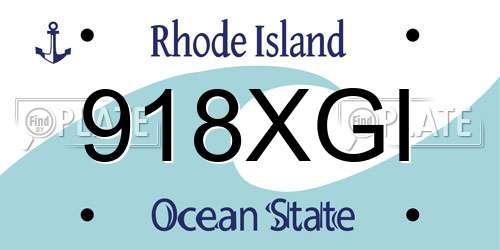 918XGI Rhode Island License Plate