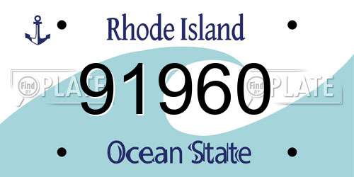 91960 Rhode Island License Plate