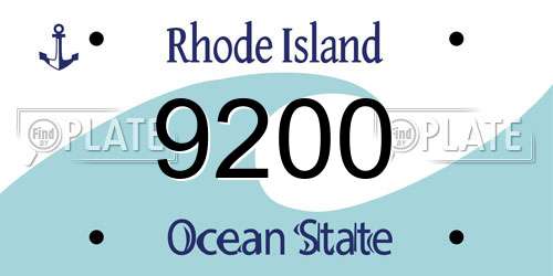9200 Rhode Island License Plate