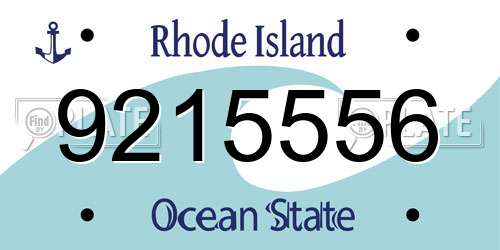 9215556 Rhode Island License Plate