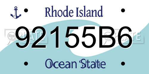 92155B6 Rhode Island License Plate