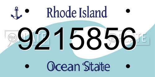 9215856 Rhode Island License Plate
