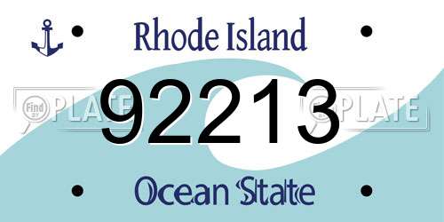 92213 Rhode Island License Plate