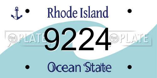 9224 Rhode Island License Plate