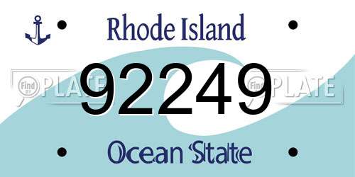 92249 Rhode Island License Plate