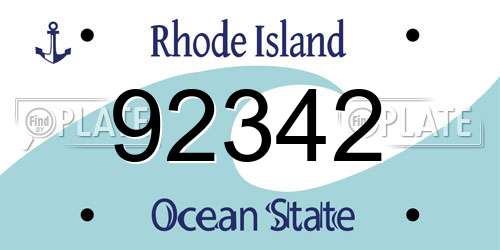 92342 Rhode Island License Plate