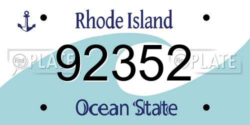 92352 Rhode Island License Plate
