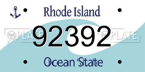 92392 Rhode Island License Plate