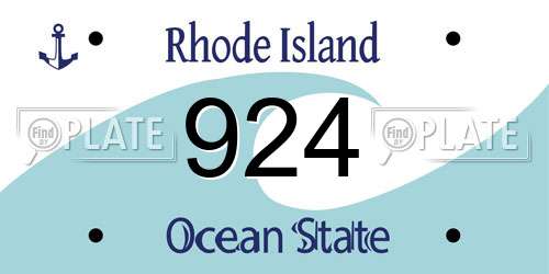 924 Rhode Island License Plate