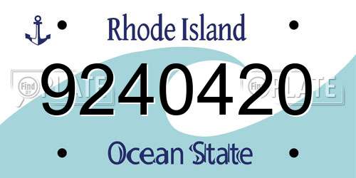 9240420 Rhode Island License Plate