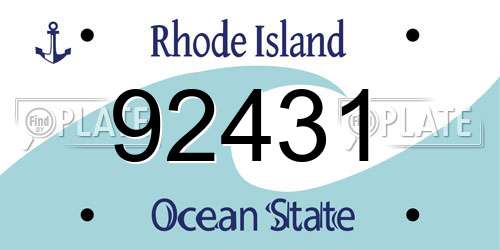 92431 Rhode Island License Plate