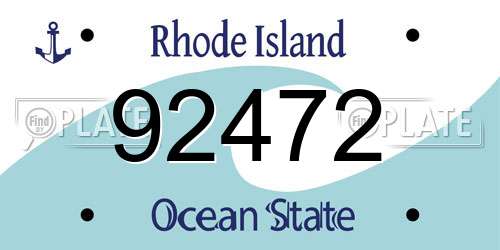 92472 Rhode Island License Plate
