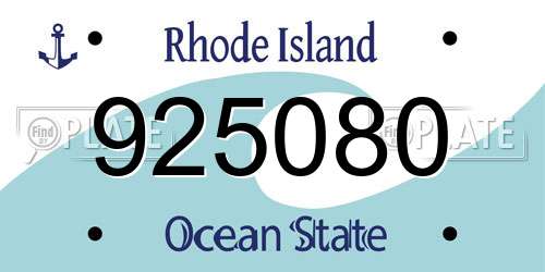 925080 Rhode Island License Plate