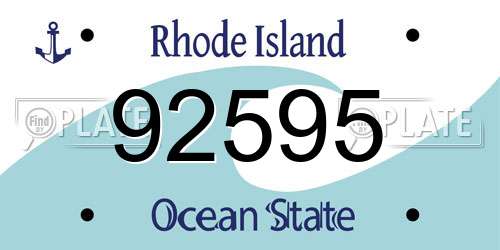 92595 Rhode Island License Plate