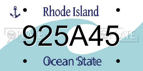 925A45 Rhode Island License Plate