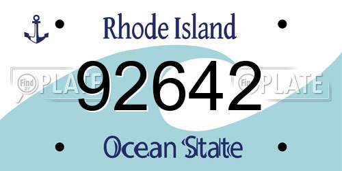92642 Rhode Island License Plate