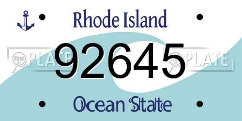92645 Rhode Island License Plate