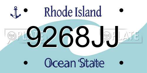 9268JJ Rhode Island License Plate
