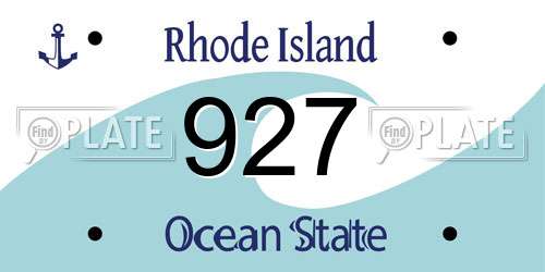927 Rhode Island License Plate
