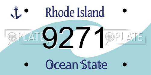 9271 Rhode Island License Plate