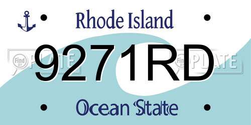 9271RD Rhode Island License Plate
