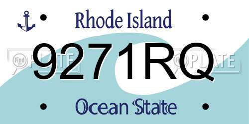 9271RQ Rhode Island License Plate