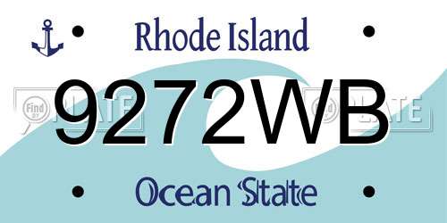 9272WB Rhode Island License Plate