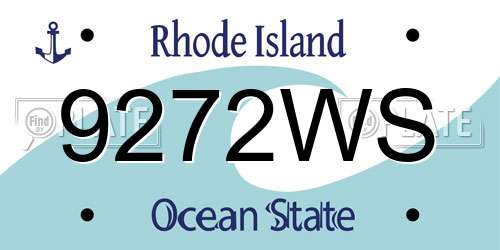 9272WS Rhode Island License Plate