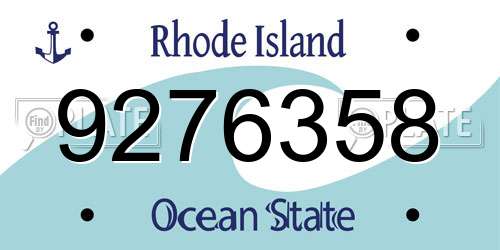 9276358 Rhode Island License Plate