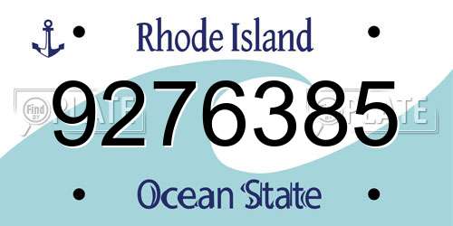9276385 Rhode Island License Plate