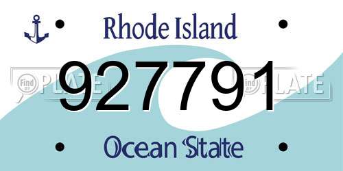 927791 Rhode Island License Plate