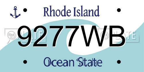 9277WB Rhode Island License Plate