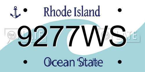 9277WS Rhode Island License Plate