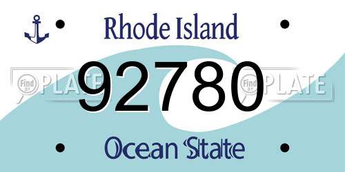 92780 Rhode Island License Plate