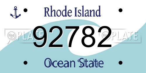92782 Rhode Island License Plate