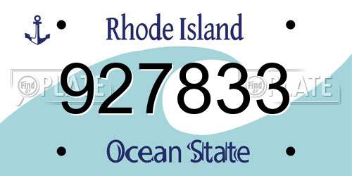 927833 Rhode Island License Plate
