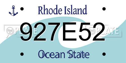 927E52 Rhode Island License Plate