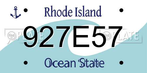 927E57 Rhode Island License Plate