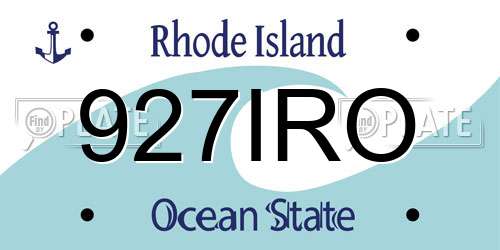 927IRO Rhode Island License Plate
