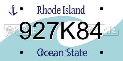 927K84 Rhode Island License Plate
