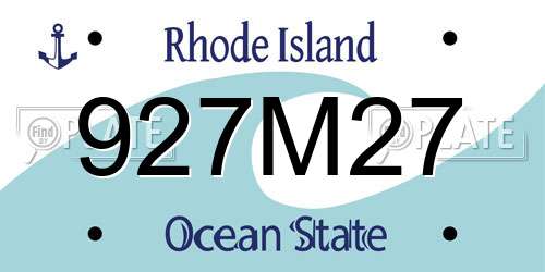 927M27 Rhode Island License Plate