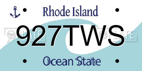 927TWS Rhode Island License Plate