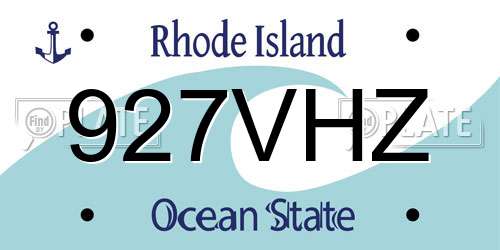 927VHZ Rhode Island License Plate