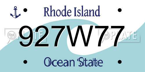 927W77 Rhode Island License Plate