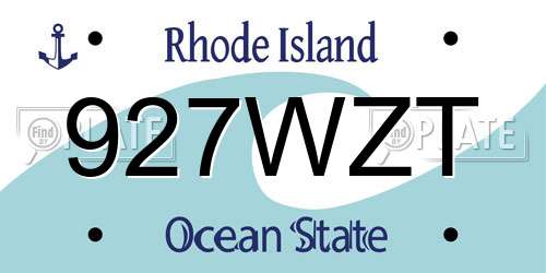 927WZT Rhode Island License Plate