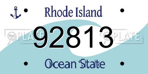 92813 Rhode Island License Plate