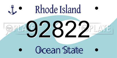 92822 Rhode Island License Plate