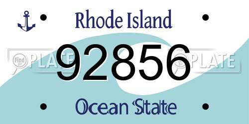 92856 Rhode Island License Plate